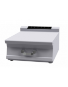 Piano di lavoro da banco inox AISI 304 con alzatina posteriore, 1 cassetto, 1 bacinella inox cm 49x50x15h - cm tot. 60x70,5x28h