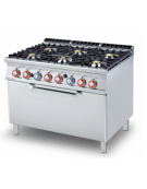 CUCINA 6 FUOCHI - FORNO ELETTRICO STATICO GN3/1 cm. 120x 90x 90h