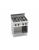 Cucina professionale industriale a gas 4 fuochi - MEDIA POTENZA - cm 80x70x85/90