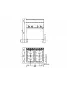 Cucina professionale industriale a gas 4 fuochi - MEDIA POTENZA - cm 80x70x85/90