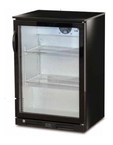 Espositore refrigerato per bibite in acciaio preverniciato nero - capacità 138 Lt. - +2°+8°C - L x P x H: 600 x 520 x 900