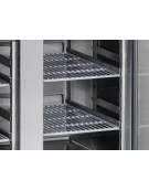 Tavolo refrigerato 4 porte, in acciaio inox AISi 304, refrigerazione ventilata - 223x70x86h