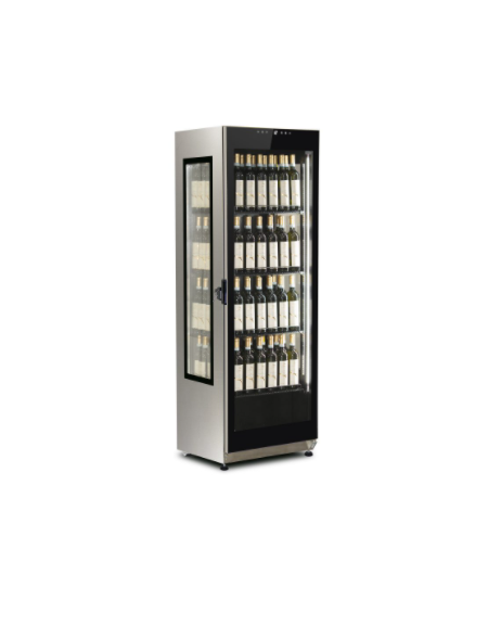 Vetrina per vino inox refrigerata - 376 Lt - (+ 5° C + 15° C) - mm L x P x H: 610 x 605 x 1843