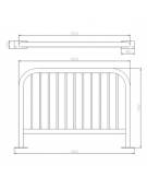 Barriera L.150 cm da tassellare, realizzata in acciaio zincato e verniciato - cm 150x106h