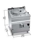 PENTOLA A VAPORE CON AUTOCLAVE RISCALDAMENTO INDIRETTO 200 LT - CM 100X115X90H