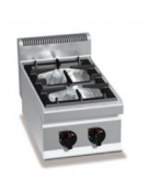 Cucina a gas da appoggio 2 fuochi ALTA POTENZA - 2 Bruciatore da 7 Kw  - cm 40x70x29h