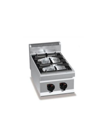 Cucina a gas da appoggio 2 fuochi ALTA POTENZA - 2 Bruciatore da 7 Kw  - cm 40x70x29h