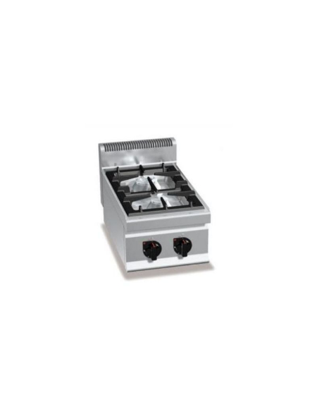 Cucina a gas da appoggio 2 fuochi ALTA POTENZA - 2 Bruciatore da 7 Kw  - cm 40x70x29h