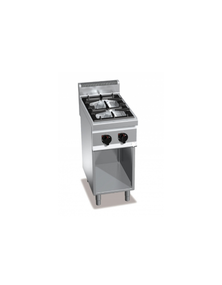 Cucina a gas vano aperto 2 fuochi ALTA POTENZA - 2 Bruciatori da 7 Kw - cm 40x70x90h