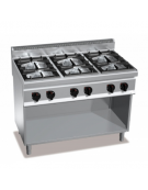 Cucina a gas su vano aperto 6 fuochi ALTA POTENZA - 6 Bruciatori da 7 Kw - cm 120x70x90h