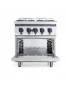 Cucina a gas ALTA POTENZA - 6 fuochi da 7 kw - con forno a gas GN 2/1 - cm 80x70x85/90h