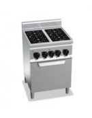 Cucina ad infrarosso su vano a giorno - piano in vetroceramica e forno GN1/1 - 4 zone da 1,8 kw - cm 80x60x90h