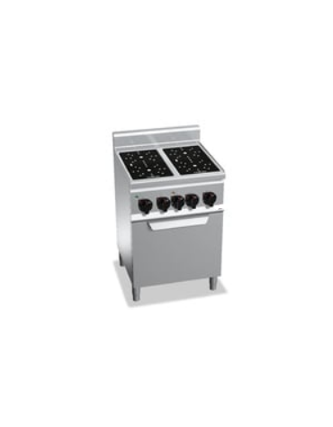 Cucina ad infrarosso su vano a giorno - piano in vetroceramica e forno GN1/1 - 4 zone da 1,8 kw - cm 80x60x90h