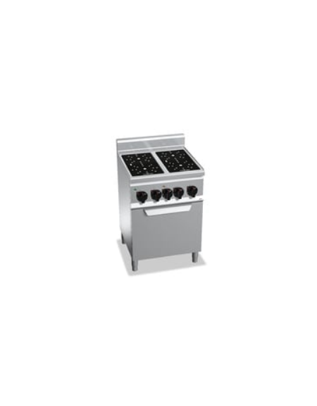 Cucina ad infrarosso su vano a giorno - piano in vetroceramica e forno GN1/1 - 4 zone da 1,8 kw - cm 80x60x90h