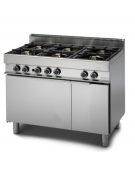 Cucina a gas 6 fuochi con forno a gas e vano neutro - fuochi 3x3,6 kW + 3x5 kW - cm 110x65x85h