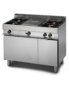 Cucina a gas 4 fuochi + tuttapiastra, con forno a gas e armadio neutro - potenza totale 27,2 Kw - cm 110x65x28h