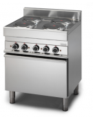 Cucina elettrica con 4 piastre tonde - 4x2,6 Kw - forno elettrico a convenzione - cm 70x65x85h