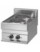 Cucina elettrica da banco con 2 piastre tonde - 2x2,6 Kw - cm 40x65x28h