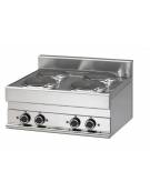 Cucina elettrica da banco con 4 piastre tonde - 4x2,6 Kw - cm 70x65x28h