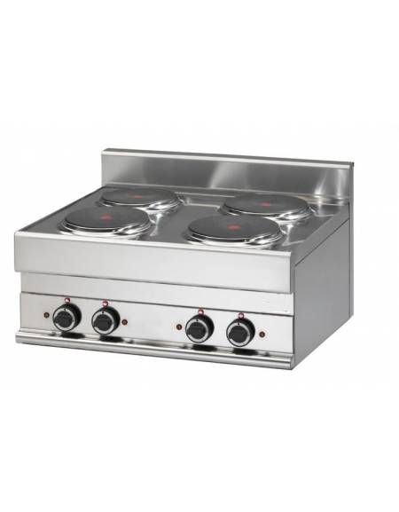 Cucina elettrica da banco con 4 piastre tonde - 4x2,6 Kw - cm 70x65x28h