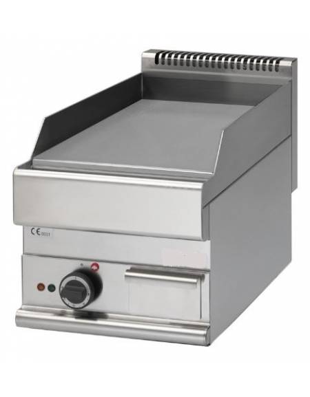 Fry Top elettrico con piastra liscia cromata da banco - Potenza totale 4,5 kW - cm 40x65x28h