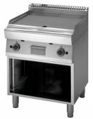 Fry Top a gas su vano aperto, piastra doppia liscia Piana - foro scarico sulla piastra - cm 70x70x85h