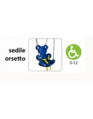 Altalena in legno per bambini 2 posti - N° 1 Sedile piano e N° 1 Sedile  Orsetto - adatta per diversamente abili - cm 155x345x225