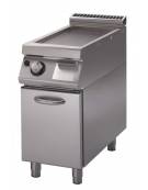 Fry Top a gas su vano con porta, piastra singola liscia  - potenza totale 6 kW - cm 40x73x87h