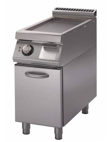 Fry Top elettrico su vano con porta, piastra singola liscia  - potenza totale 7,5 kW - cm 40x90x87h