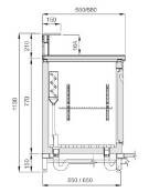 Banco bar refrigerato 4 sportelli motore interno da cm. 350