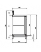 Top in acciaio inox per retrobanco da cm. 75