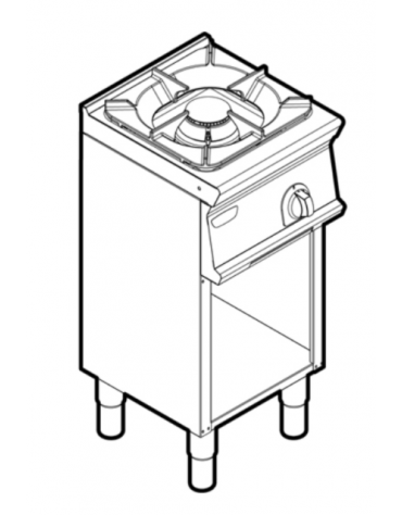 Cucina a gas 1 fuoco su vano aperto, potenza fuoco aperto 1x3,3kw  griglia in ghisa- cm 40x45x90h