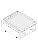 Fry top a gas da banco, 14 kw, piastra doppia liscia cromata spazzolata - zona di cottura cm 74,8x56,4 - cm 40x70x28h