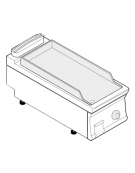 Fry top elettrico da banco, 3,9 kw, piastra singola liscia cromata spazzolata - zona di cottura cm 35,3x56,4 - cm 40x70x28h