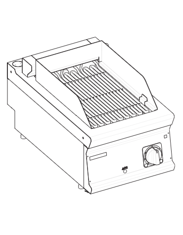 Griglia elettrica a contatto con acqua da banco, superficie di cottura cm 26,8x44,7 - potenza 4,1 Kw - cm 40x70x28h