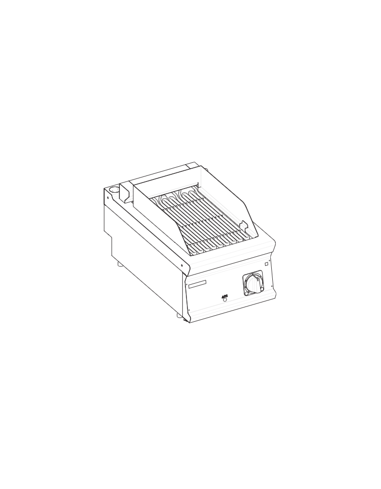 Griglia elettrica da banco trifase - potenza 4,08 kw - cm 40x70x29h