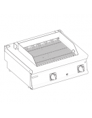 Griglia elettrica a contatto con acqua da banco, superficie di cottura cm 54,5x44,7 - potenza 8,2 Kw - cm 80x70x28h