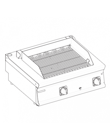 Griglia elettrica a contatto con acqua da banco, superficie di cottura cm 54,5x44,7 - potenza 8,2 Kw - cm 80x70x28h