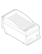 Fry top elettrico da banco, 3,9 kw, piastra singola liscia cromata spazzolata - zona di cottura cm 34,6x56,4 - cm 35x70x28h