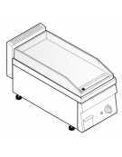 Fry top a gas da banco, 4 kw, piastra singola liscia cromata spazzolata - zona di cottura cm 34,6x56,4 - cm 35x65x28h