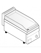 Fry top elettrico da banco, trifase 3,9 kw, piastra singola liscia cromata spazzolata - zona cottura cm 34,6x56,4 - cm 35x65x28h