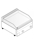 Fry top a gas da banco, 8 kw, piastra doppia liscia cromata spazzolata - zona di cottura cm 69,6x52 - cm 70x60x30h