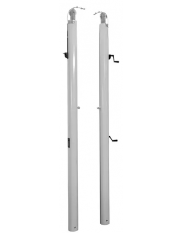 Impianto pallavolo monotubolare in alluminio verniciato, sezione ovale di mm 120×100 - telescopico 