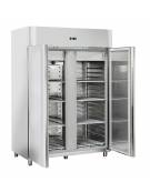 Armadio Refrigerato GN 2/1 monoblocco in Lamiera Preverniciata Bianca a temperatura normale per Pesce con 2 porte cm 142x80x203h