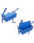 Portabombole biposto con cassetta lt. 40/50 trasformabile - per bombole Ø cm 23 - 2 ruote gomma piena Ø cm 30 - cm 78x49x133,5h