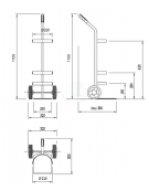 Portabombola lt.5/7 Per bombola Ø cm 16 - cm 32x38x110h