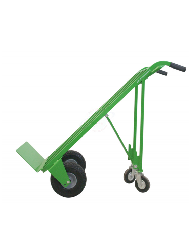 Carrello 3 in 1 Trasformabile - 4 ruote - 2 ruote gomma piena Ø cm 20 - 2 ruote  piene girevoli Ø cm 12,5 - cm 56x51x125h 