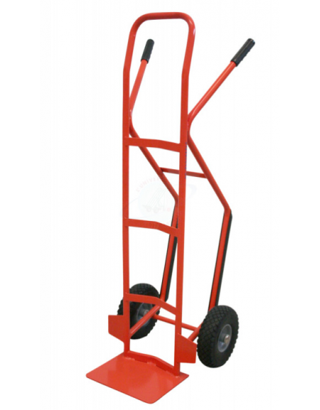 Carrello portacasse con scivolo con ruote antiforatura 2 ruote antiforatura cerchio acciaio Ø cm 26 - cm 49x130