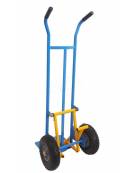 Carrello portacasse, portafusti e fustini con scaricafacile 2 ruote antiforatura cerchio acciaio Ø cm 26 - cm 49x125