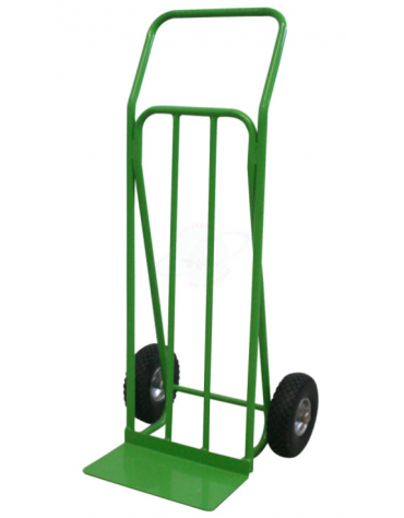 Carrello portacasse con maniglione 2 ruote antiforatura cerchio acciaio Ø cm 26 - cm 62x125